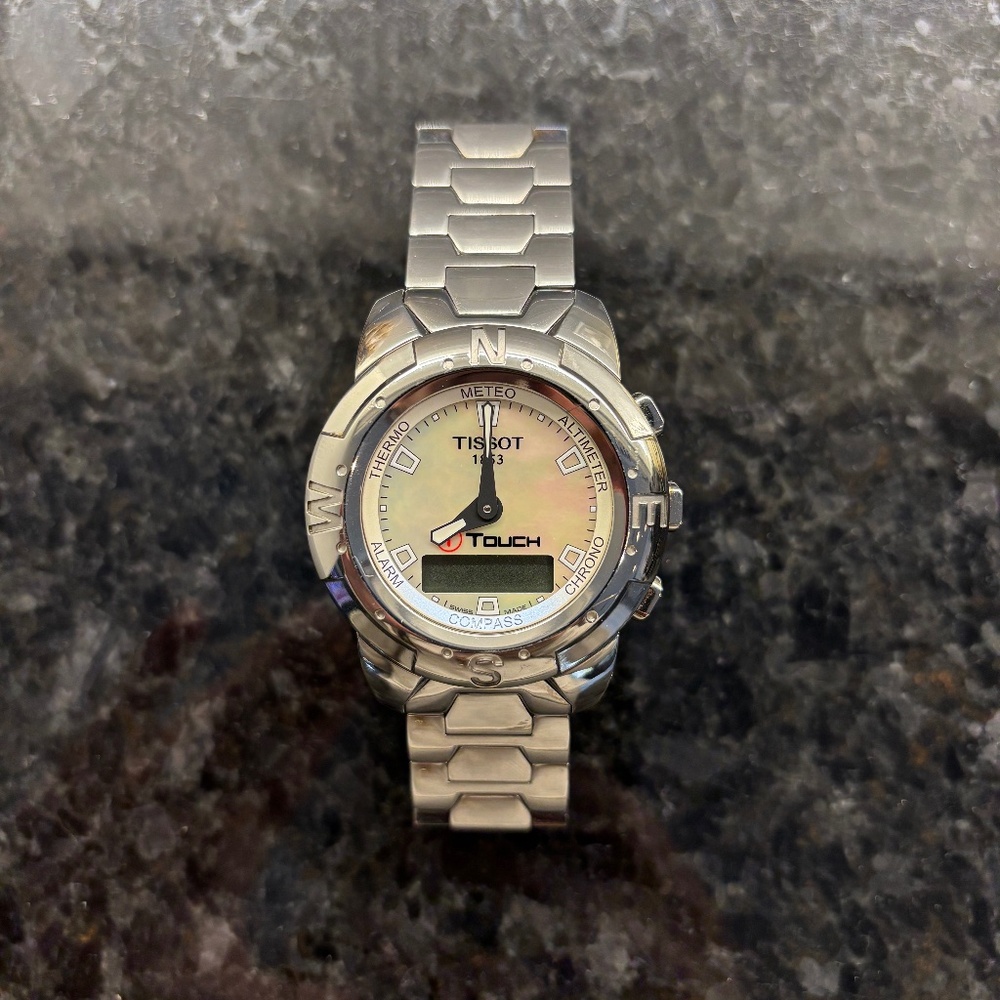 Tissot T-Touch Watch. Mother of Pearl/Scratch Resistant Sapphire Glass/Titanium